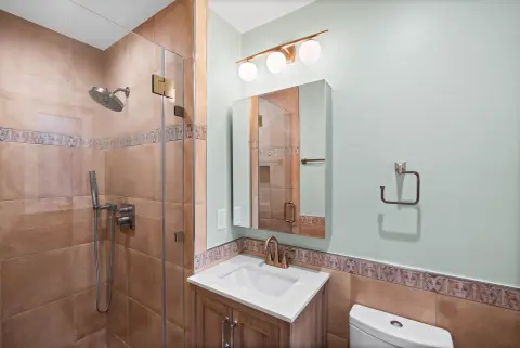 Traditional Bathroom Remodel with Custom Tile Detail in San Mateo, CA