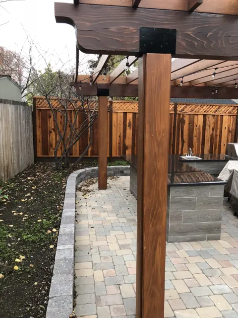 Outdoor Kitchen & Cedar Pergola — photo 3