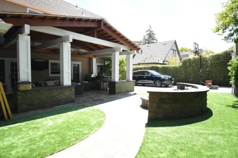 Backyard Firepit & Covered Outdoor Living Room — photo 10