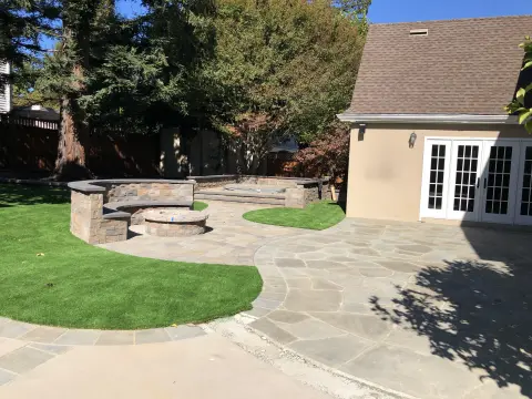 Backyard Firepit & Covered Outdoor Living Room — photo 14