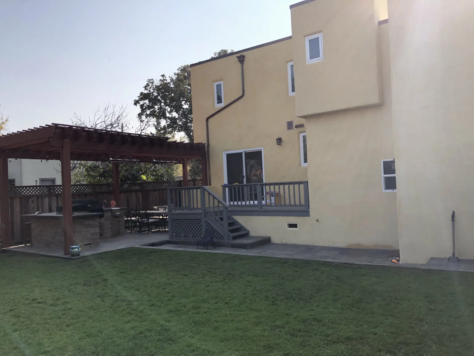 Finished three-coat stucco home exterior in San Mateo